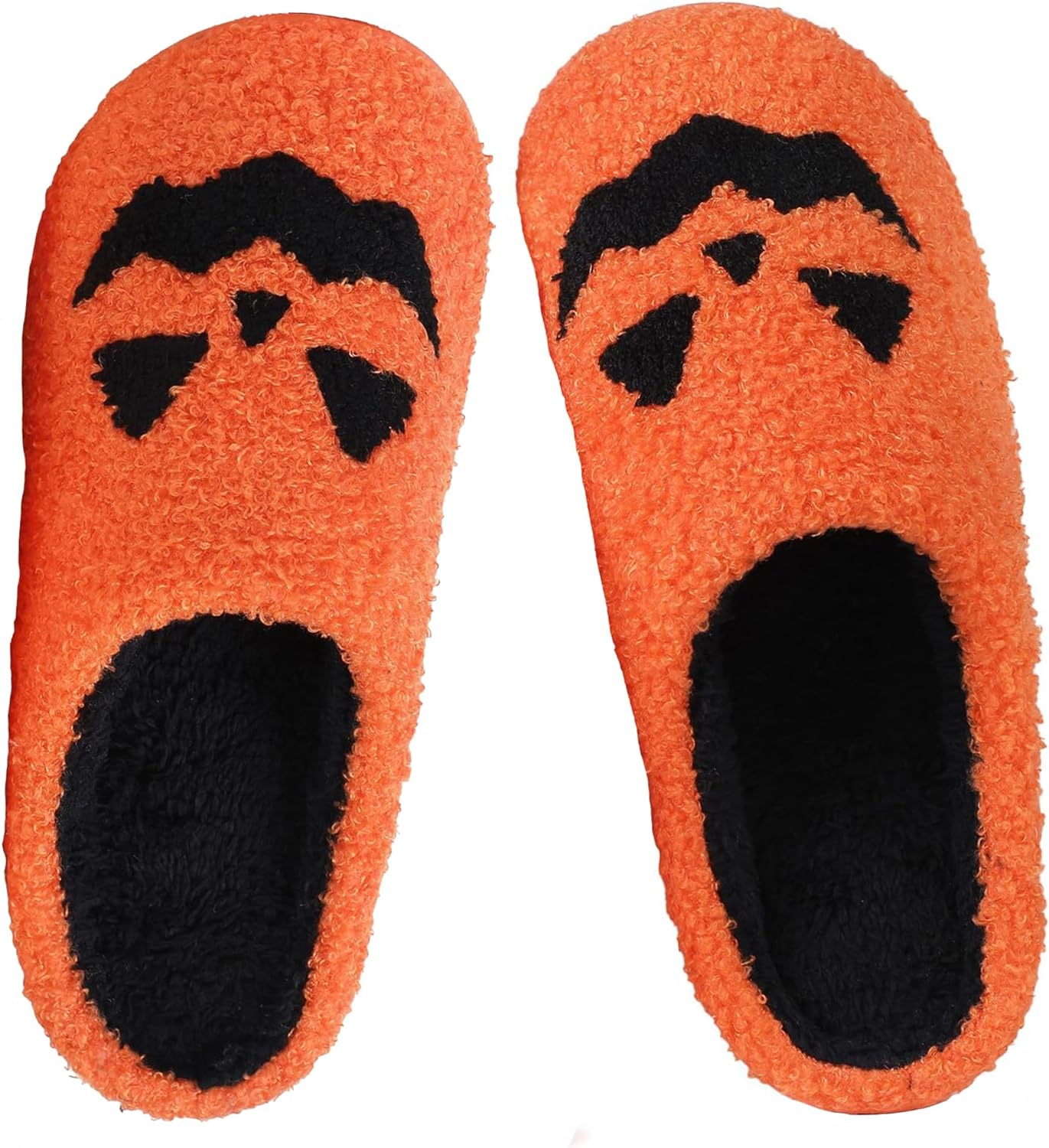 LLOVEJMP Retro Checkered Slippers, Evil Eyes Slippers, Soft Plush Comfy Women Slippers, Halloween Pumpkin Slippers, Preppy Scuff Slides, Womens Cozy Memory Foam Slipper with Anti-Slip Sole