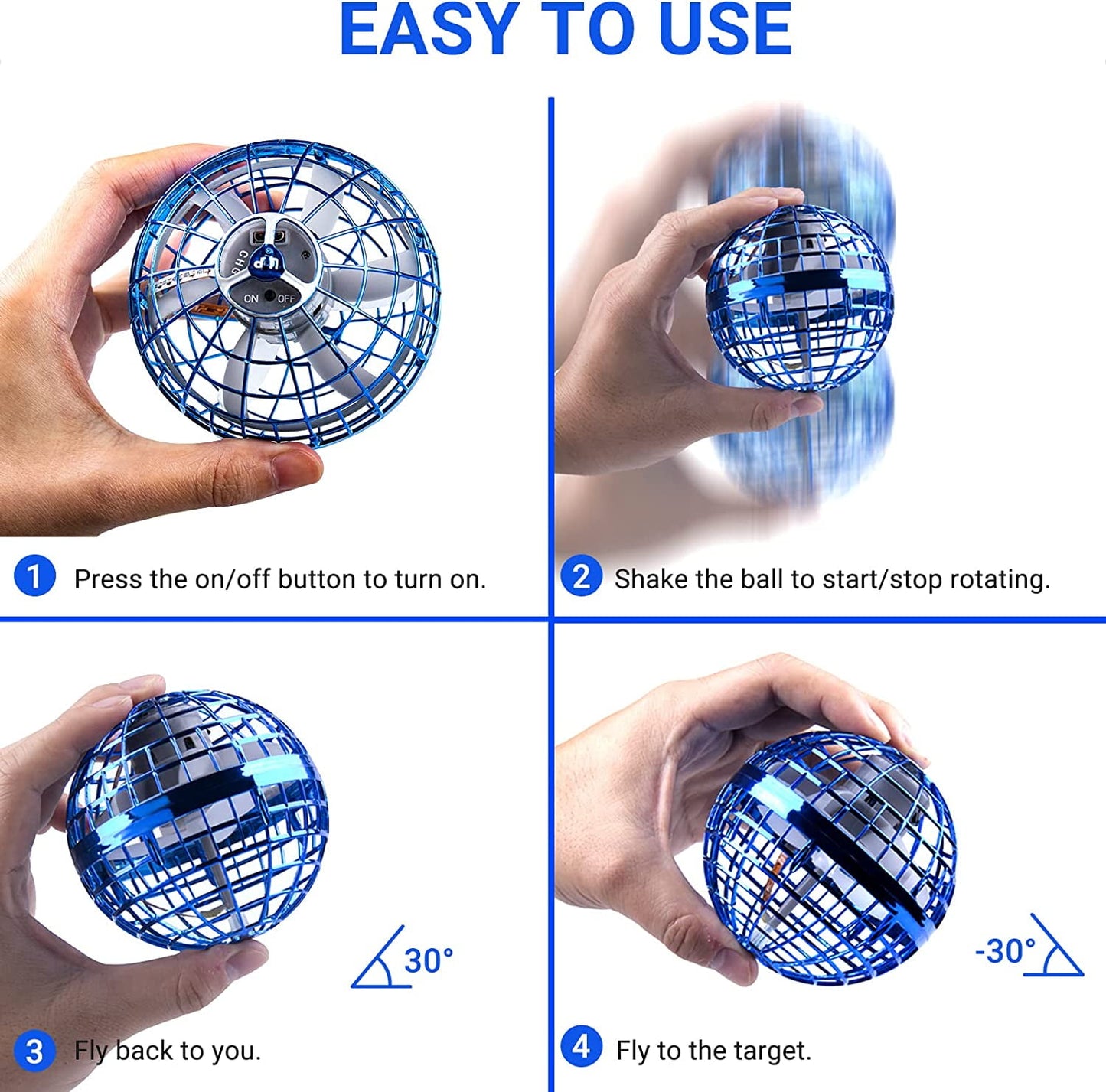 Galaxy Ball Flying Orb Ball: 2023 Upgraded Hover Orbs Cosmic Boomerang Ball - Glow Mini Orb Drone Galactic Fidget Spinner - Fly Orbi Pro Floating Ball Toy Nebula