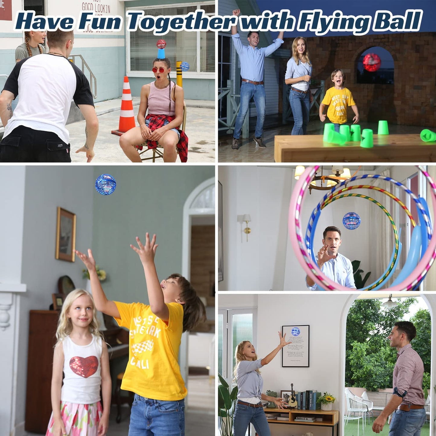 Flying Orb ball flying ball toys, fly orb hover ball floating boomerang spinner drone flying boomerang balls, cool toys gifts for 6 7 8 9 10 12 13 14 15 year old boys girls teens (blue)