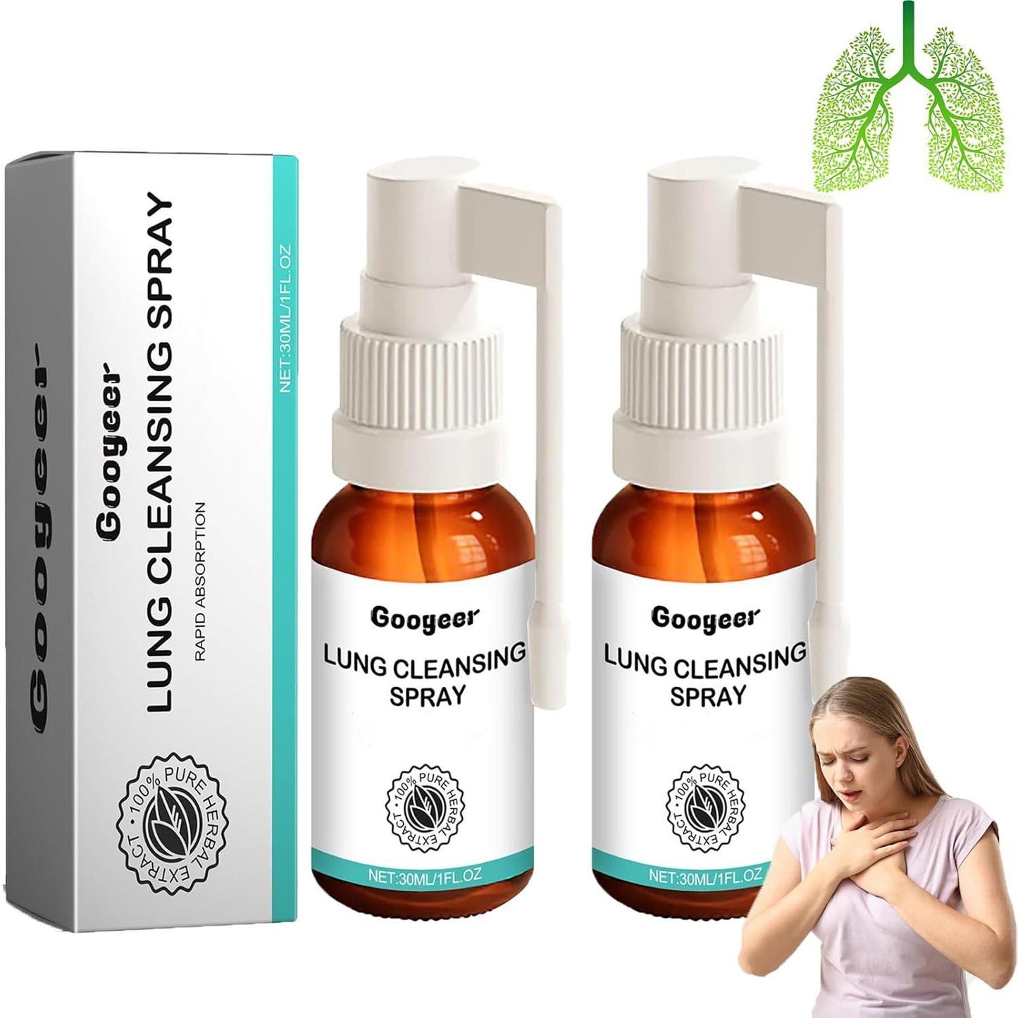 Sale!! Lung Cleansing Spray, Herbal Lung Cleansing Spray,Lung Cleanse Spray,Supporting Lung Function,1oz(30ml) (2)