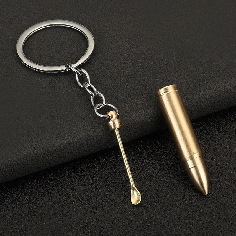 1Pcs Simulation Bullet Gourd Shaped Keychain Portable Ear Spoon Pendant Keyring Women Men Fashion Car Key Chains Jewelry Gifts