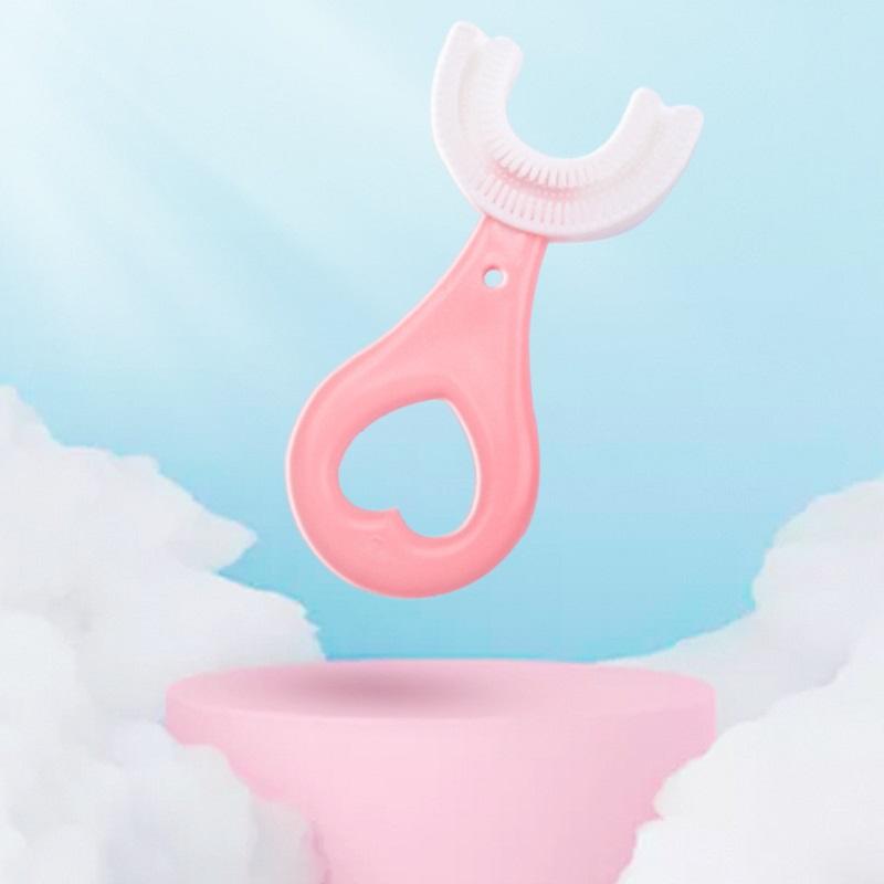 Lovely Baby Ultra Soft Silicone U Shape Toothbrush with Portable Mouth Type Kid Reusable Brushing Teeth Cleaning Oral Care Tool