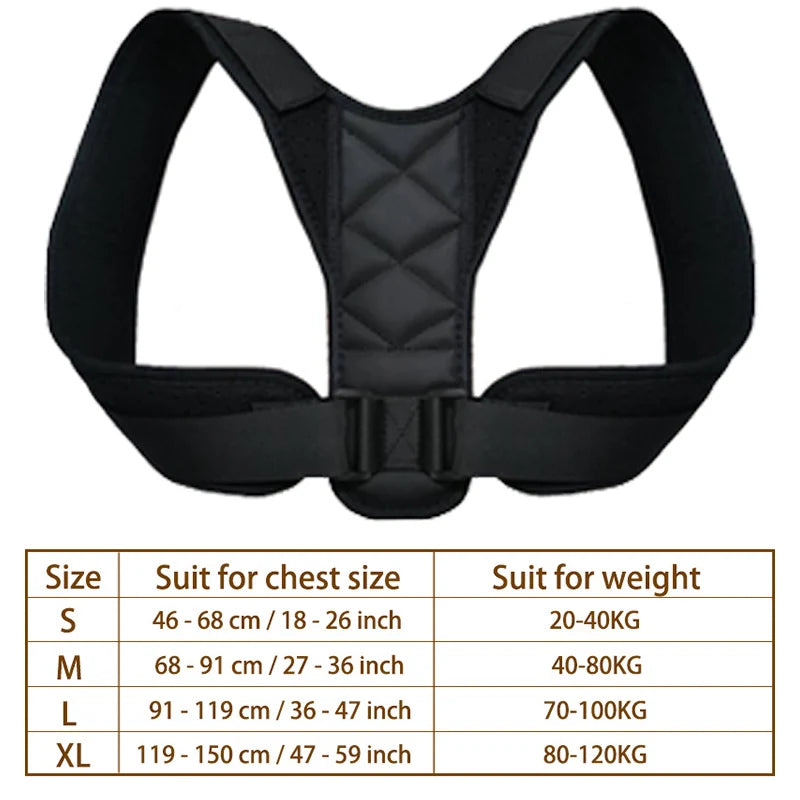 Adjustable Back Brace Support Invisible Shoulder Posture Corrector Spine Neck Health Correction Belt Home Office For Man Women