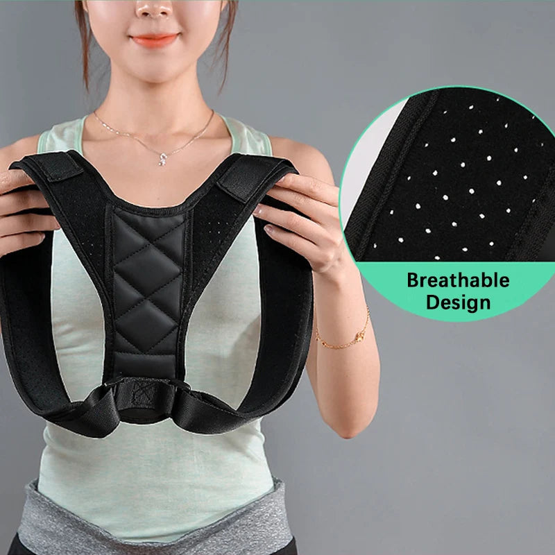 Adjustable Back Brace Support Invisible Shoulder Posture Corrector Spine Neck Health Correction Belt Home Office For Man Women