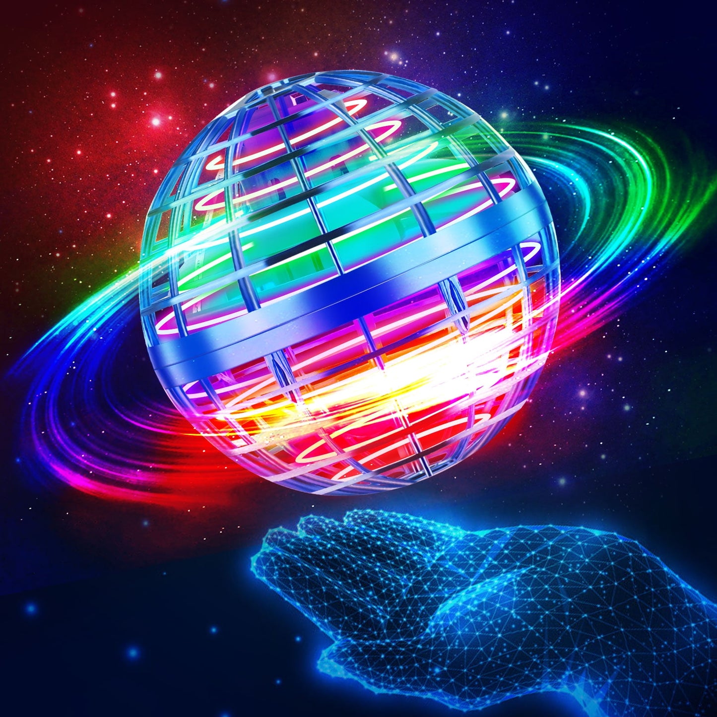 Flying Ball Toys Flying Orb Ball Toy, Hover Ball Boomerang Fly Fidget Spinner, Magic Hover Spinner with Dazzling Lights, Cool Toys Gifts for 6 7 8 9 10+ Year Old Boys Girls Teens Outdoor Toys