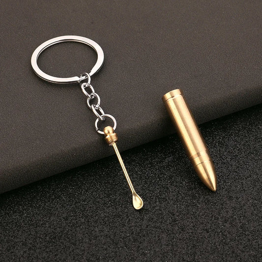 1Pcs Simulation Bullet Gourd Shaped Keychain Portable Ear Spoon Pendant Keyring Women Men Fashion Car Key Chains Jewelry Gifts