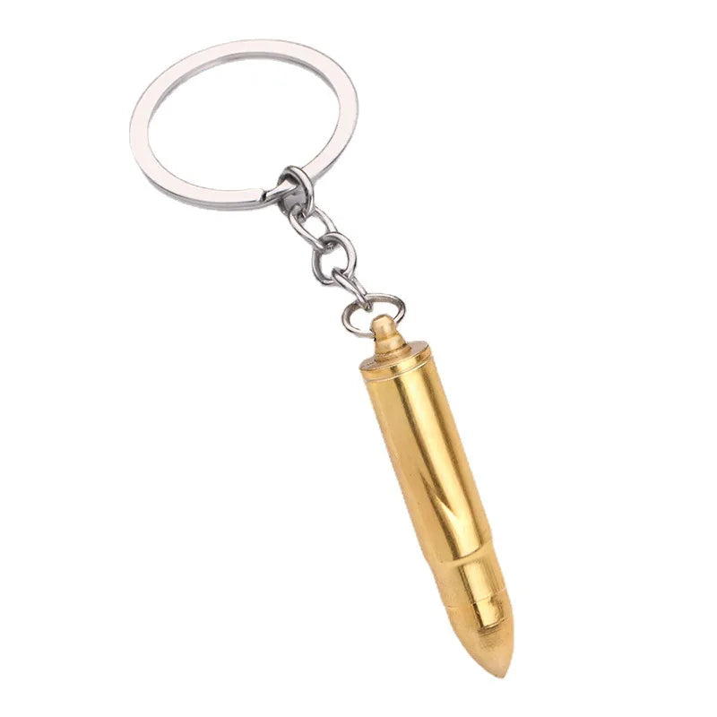 High-quality Portable Car Bullet Shaped Keychain Fashion Ear Pick Spoon Keychain Couple Keyring Unisex Trendy Cool Gifts