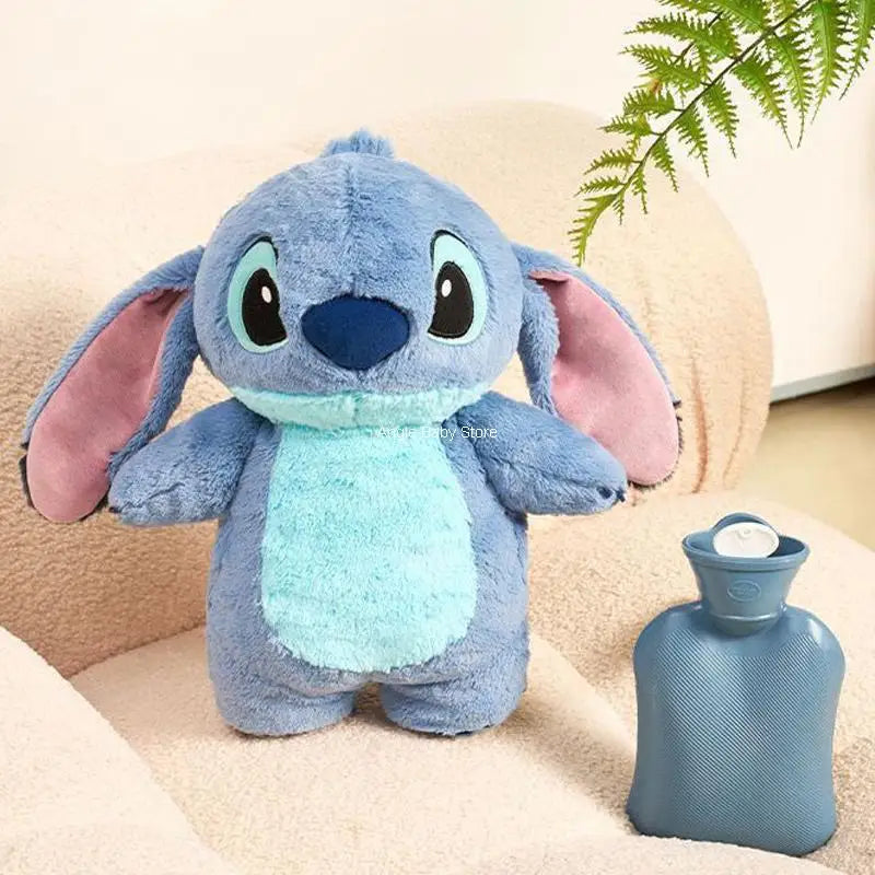 Kawaii Disney Winter Large Plush Hot Water Bottle Cartoon Anime Lilo & Stitch Women's Home Water Filling Hand Warmer Kids Gifts