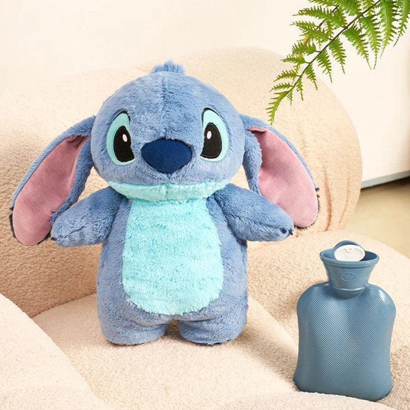 Kawaii Disney Winter Large Plush Hot Water Bottle Cartoon Anime Lilo & Stitch Women's Home Water Filling Hand Warmer Kids Gifts