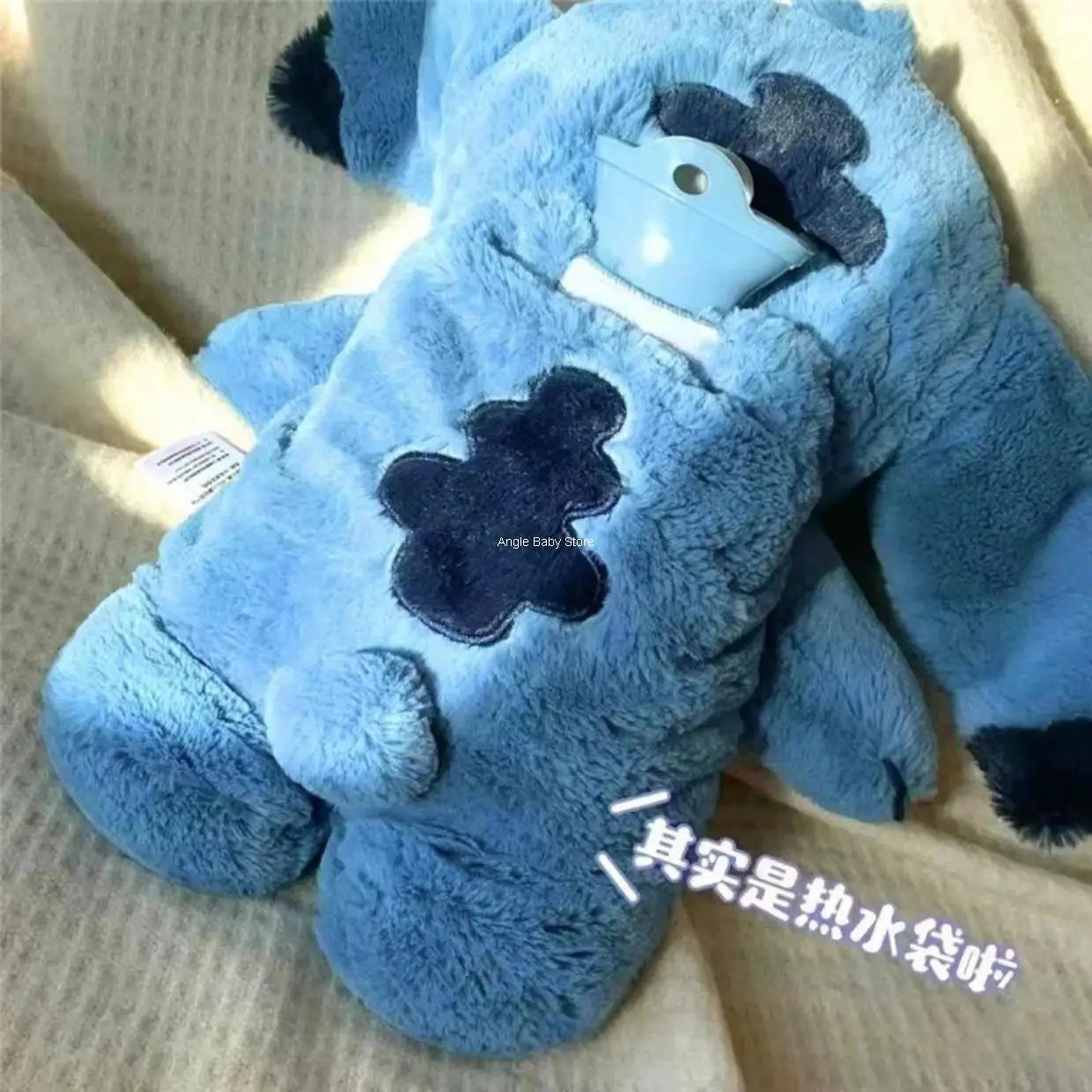 Kawaii Disney Winter Large Plush Hot Water Bottle Cartoon Anime Lilo & Stitch Women's Home Water Filling Hand Warmer Kids Gifts