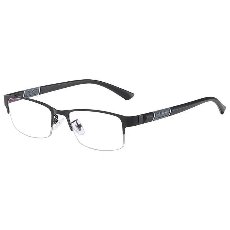 Men's Vintage Business Photochromic Myopia Glasses Half Frame Metal Blue Light Blocking Eyewear Classic UV Shades Sunglasses