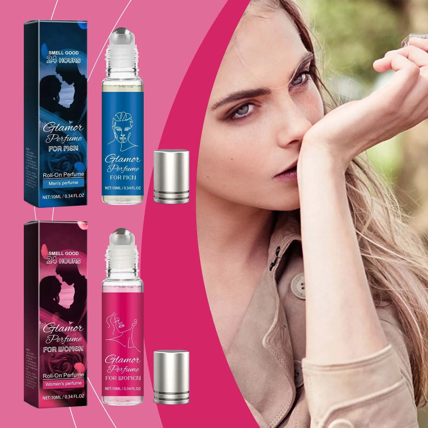 Pheromone Roller Perfume Oil, Pheromone Perfume, Perfume Party Perfume For Couples, Heart Stirring Gift Rose Ocean Scent,10ML