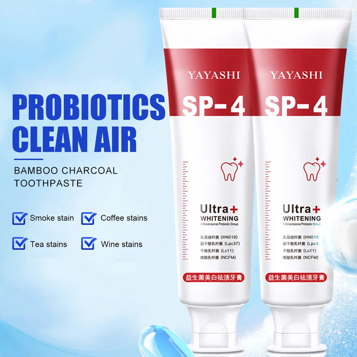 Probiotic Toothpaste SP-4 Whitening Tooth Remove Plaque Stains Teeth Whitener Oral Hygiene Clean Fresh Breath Dental 120g New