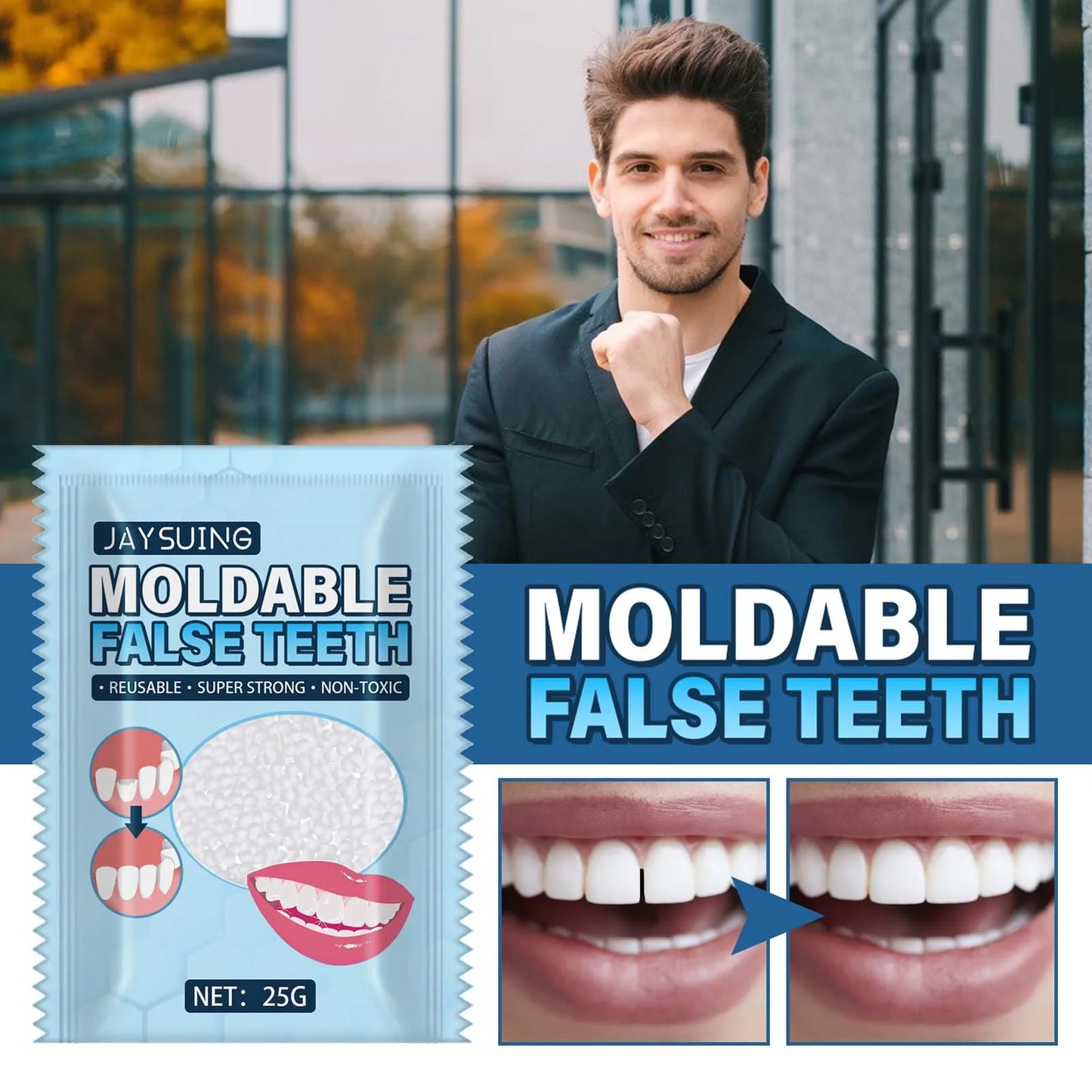 Resin Tooth Repair Glue Shapeable Teeth Gaps Filling Solid Glue Temporary Teeth Repair Falseteeth Glue Safety Dental Supplies