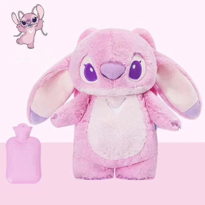 Stitch Angel Lotso Plush Hand Warm Bottle Hot Water Bottles Pink Kawaii Soft Winter Portable Warm Hand Bag Anime Child Toys Gift