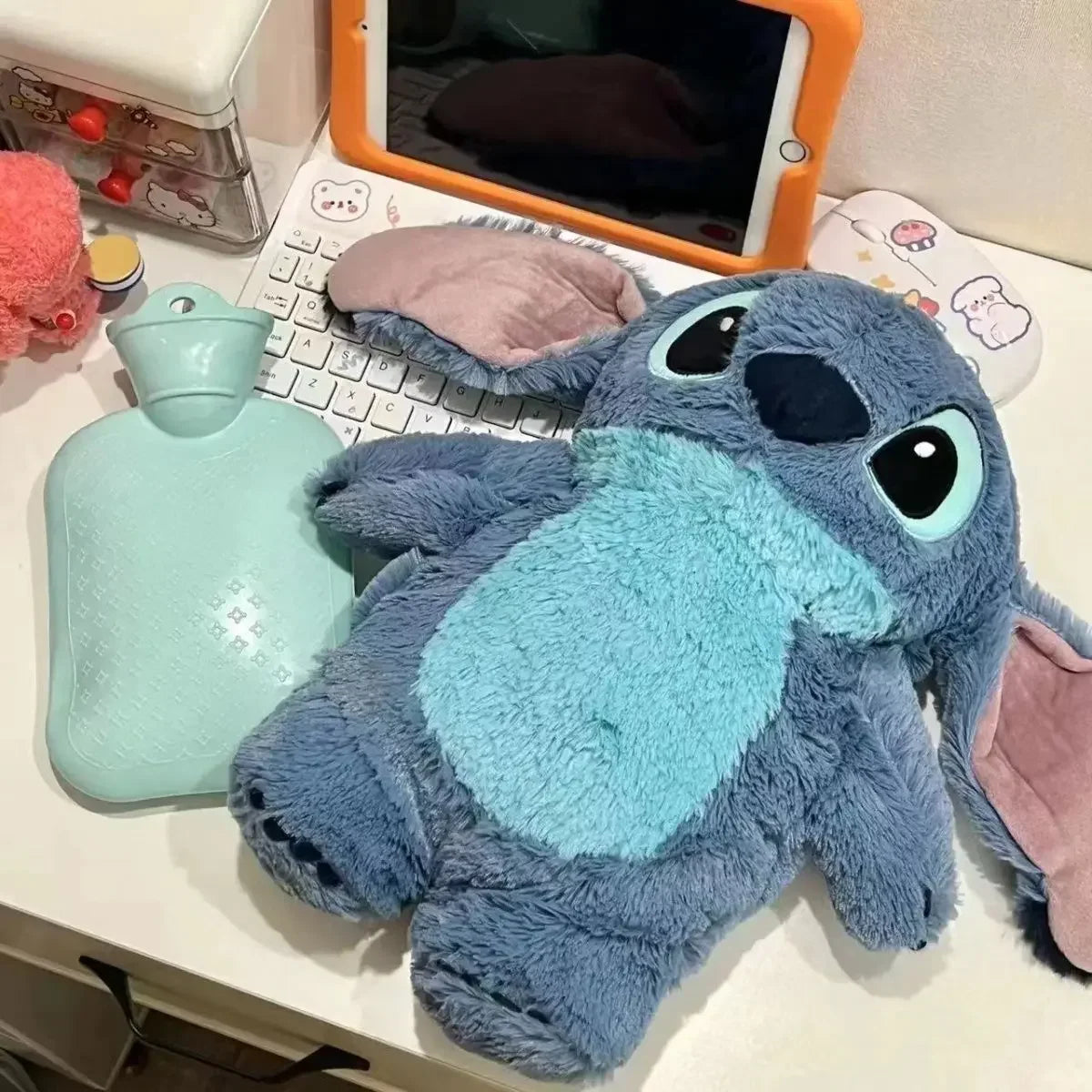 Stitch Angel Lotso Plush Hand Warm Bottle Hot Water Bottles Pink Kawaii Soft Winter Portable Warm Hand Bag Anime Child Toys Gift