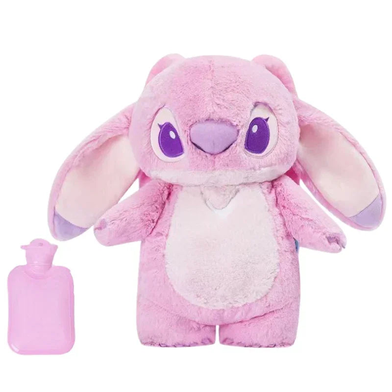 Stitch Angel Lotso Plush Hand Warm Bottle Hot Water Bottles Pink Kawaii Soft Winter Portable Warm Hand Bag Anime Child Toys Gift