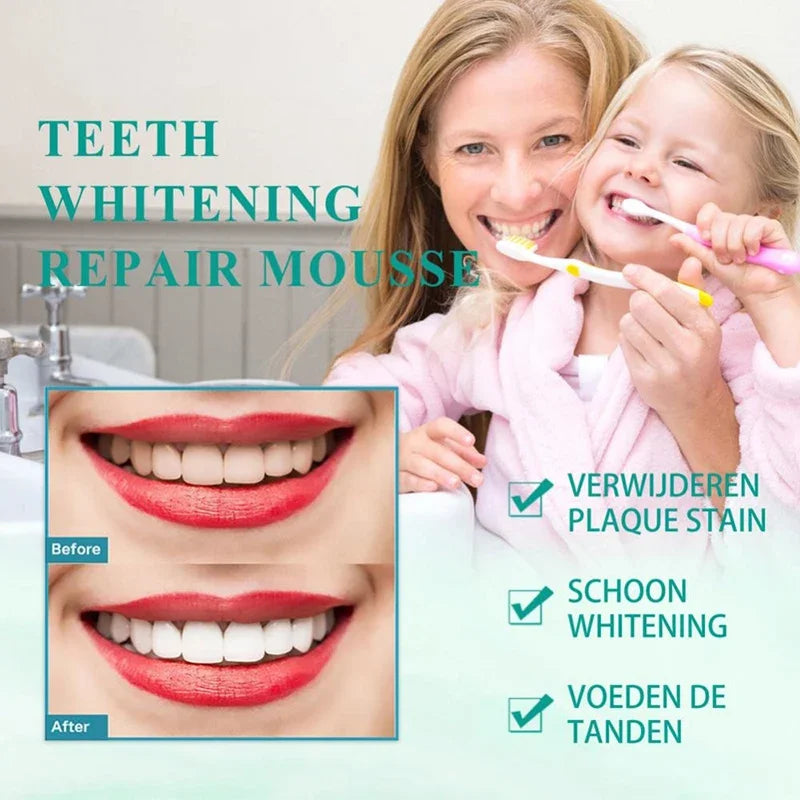 Teeth Whitening Mousse Toothpaste Whiten Deep Cleaning Dentifrice Removes Plaque Stains Tooth Bleaching Oral Hygiene Product