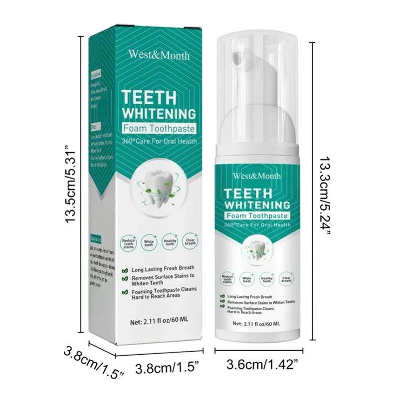 Teeth Whitening Mousse Toothpaste Whiten Deep Cleaning Dentifrice Removes Plaque Stains Tooth Bleaching Oral Hygiene Product