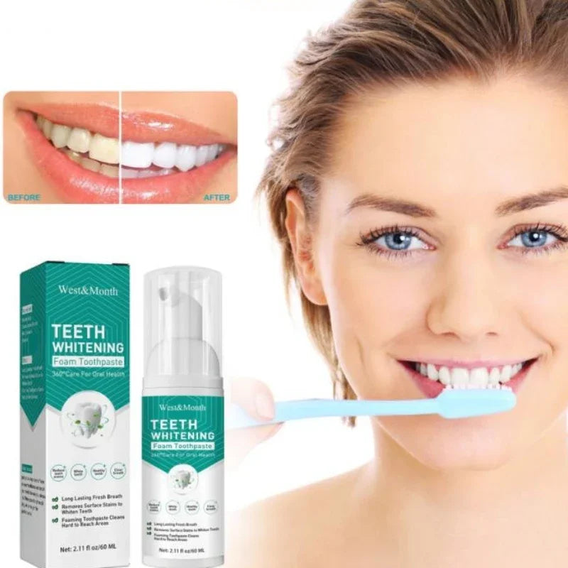 Teeth Whitening Mousse Toothpaste Whiten Deep Cleaning Dentifrice Removes Plaque Stains Tooth Bleaching Oral Hygiene Product
