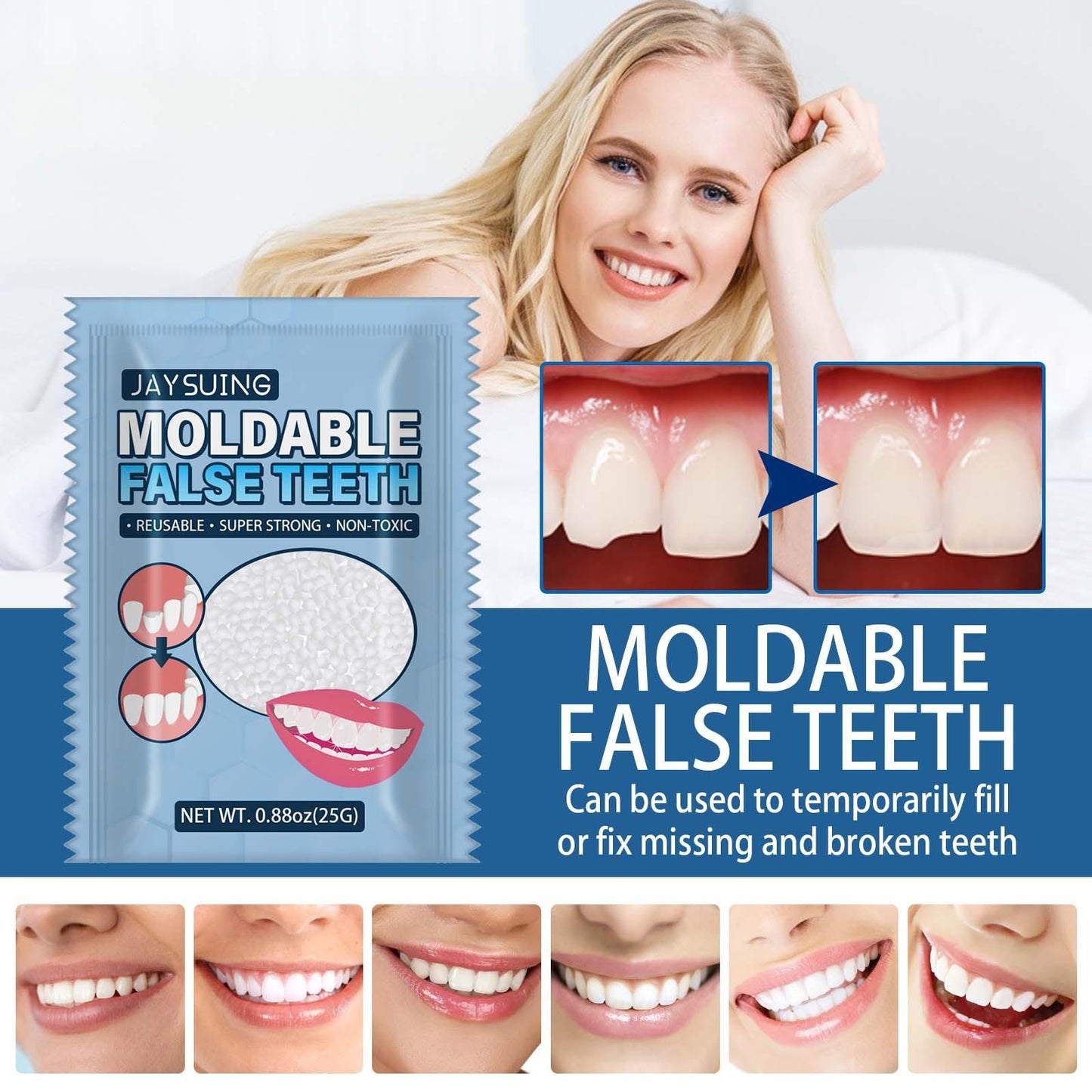 Solid Filling Cavity Filling Makeup Ball Denture Filling Restoration Of Missing Teeth Tooth Gap Repair Decoration
