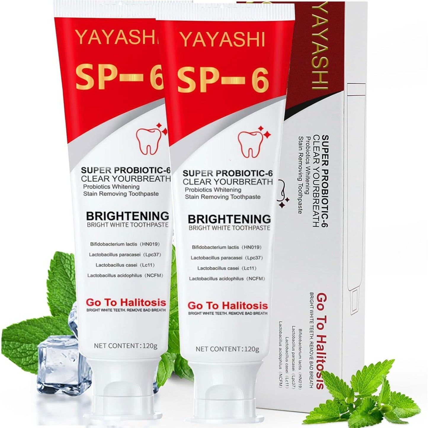 Sale!! SP-6 Ultra Probiotics Whitening Toothpastes, Deep Cleansing for Coffee Stain, Tea Stain, Wine Stain, Bad Breath, Oral PH Balance-1 Pack