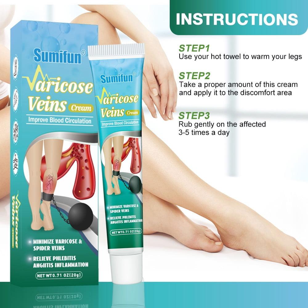 3 Pack Varicose Veins Cream, Soothing Leg Cream with Natural Ingredients Improve Blood Circulation,Relieve Pain of Legs