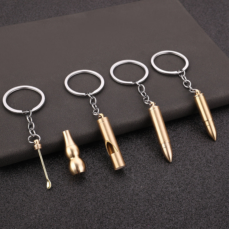 High-quality Portable Car Bullet Shaped Keychain Fashion Ear Pick Spoon Keychain Couple Keyring Unisex Trendy Cool Gifts