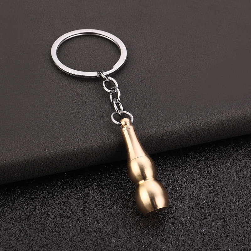 1Pcs Simulation Bullet Gourd Shaped Keychain Portable Ear Spoon Pendant Keyring Women Men Fashion Car Key Chains Jewelry Gifts