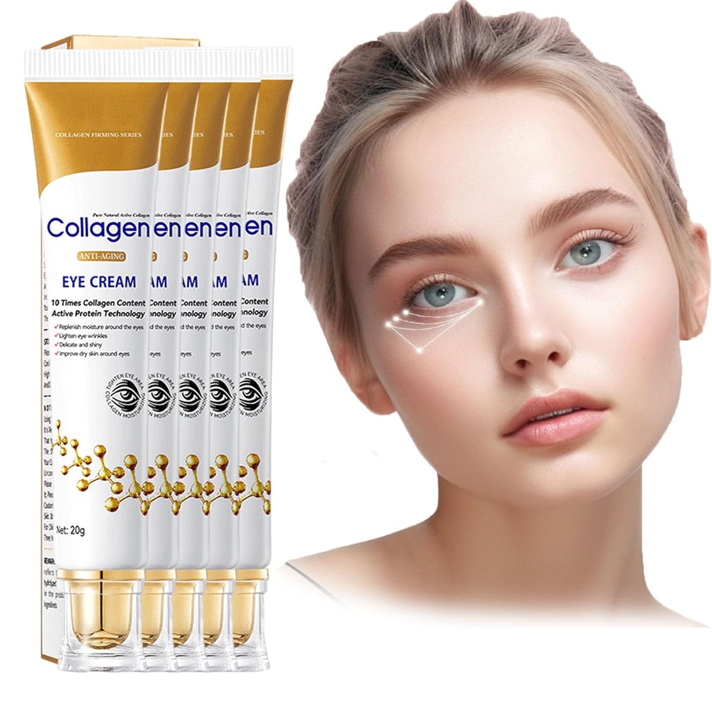 Sale!! Lumineyez Collagen Anti Wrinkle Moisturizing Eye Cream, Instant Firming Anti-Aging Eye Essence, Collagen Anti-Aging Under Eye Serum, Fine Lines Firming De-Puffiness Dark Circles Eye Cream (1PCS)