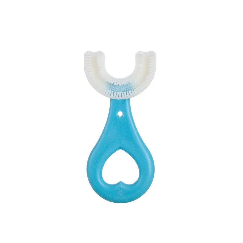 New Children'S Infant Toothbrush U Silicon Toothbrush Mouth-Cleaning Manual Cartoon Pattern Hand-Held Version 2-12T