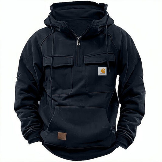 Carhartt 2024 autumn/winter new men's and women's tactical hoodies with printedhoodies, versatile for outdoor sports andfitness, loose plush thick zippered pocket jacket