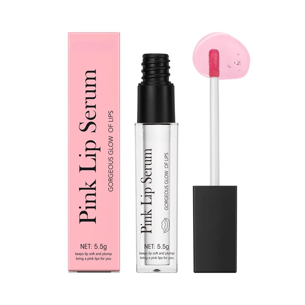 Natural Pink Serum Lips Gloss Fresh Remove Dark Lips  Essence Cream Balm Repair Fine Line Brighten Lip Exfoliator