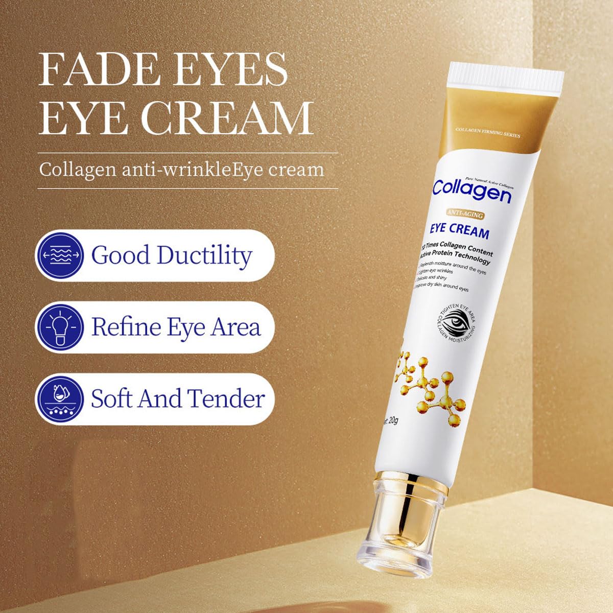 Sale!! Lumineyez Collagen Anti Wrinkle Moisturizing Eye Cream, Instant Firming Anti-Aging Eye Essence, Collagen Anti-Aging Under Eye Serum, Fine Lines Firming De-Puffiness Dark Circles Eye Cream (1PCS)